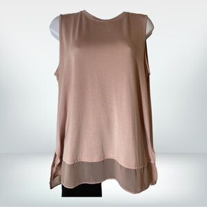 MarlaWynne Mixed Media Tank, Dusty Pink, Large, NWT